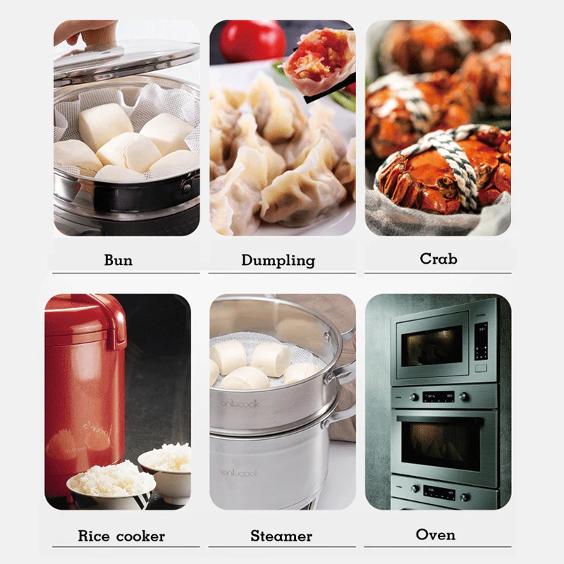 Non-Stick Silicone Round Steamer Mat for Buns & Dumplings - Image 4