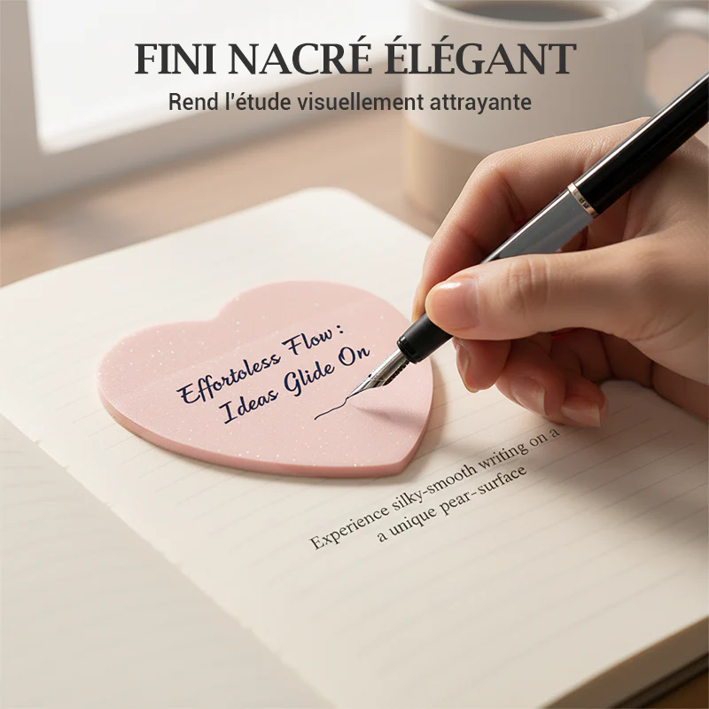 Notes adhésives transparentes nacrées en forme de cœur - Image 5