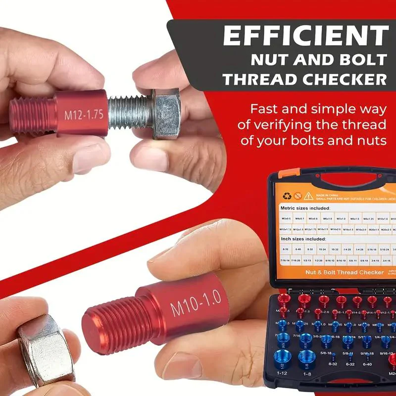 📢📢50 % de réduction !! ⏰Kit de vérification du filetage des écrous et des boulons pour l'inspection des boulons fixes ou des trous filetés - Image 3