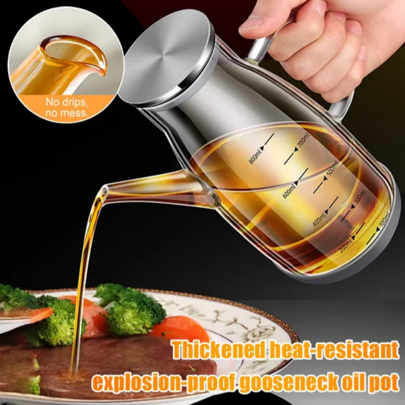 🔥Bouteille Distributeur d'Huile avec Bec Verseur Anti-Gouttes