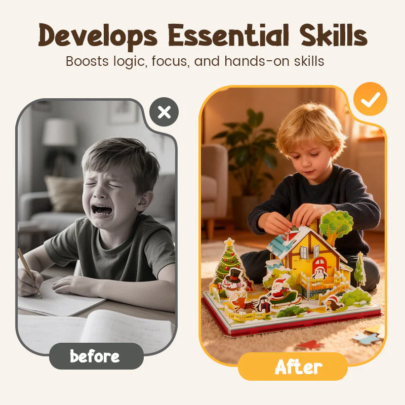 📢📢60 % de réduction !!!🎅Kit de puzzle de Noël 3D à assembler soi-même - Image 5