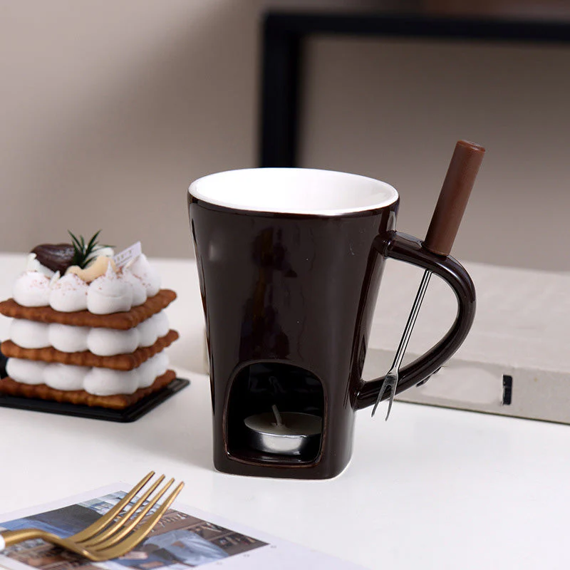 🔥 40% DE RÉDUCTION ! ✨ Tasse Chauffante en Céramique - Design Élégant avec Support Bougie, Parfaite pour Chocolat et Fondue 🔥🕯️ - Image 10