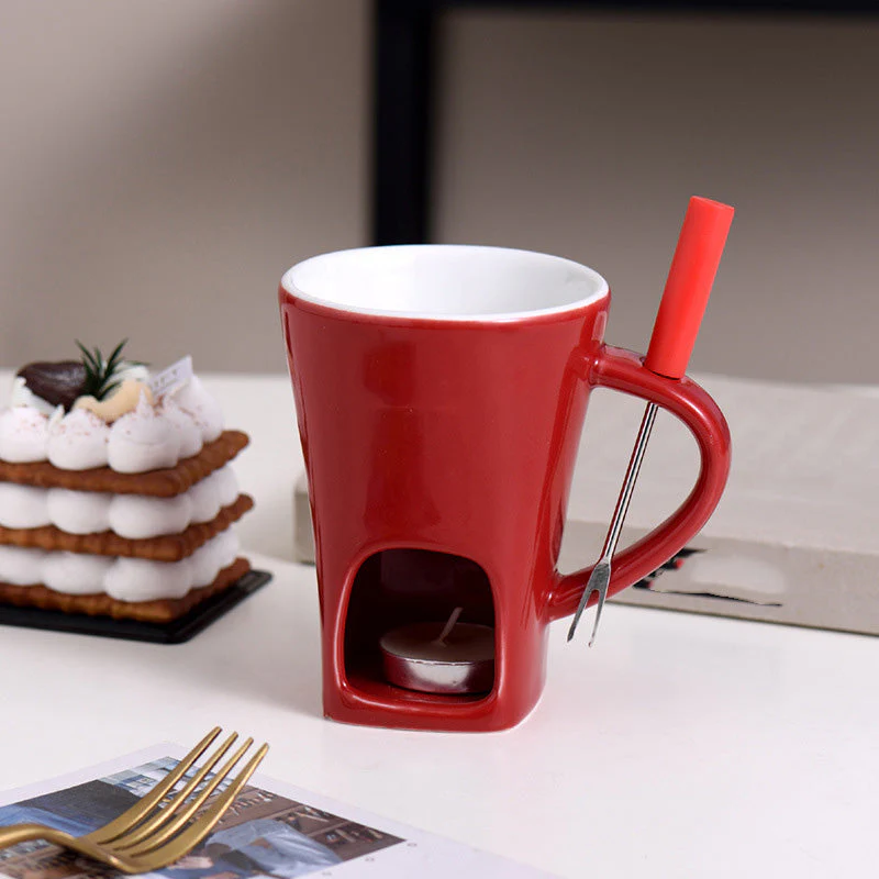 🔥 40% DE RÉDUCTION ! ✨ Tasse Chauffante en Céramique - Design Élégant avec Support Bougie, Parfaite pour Chocolat et Fondue 🔥🕯️ - Image 11