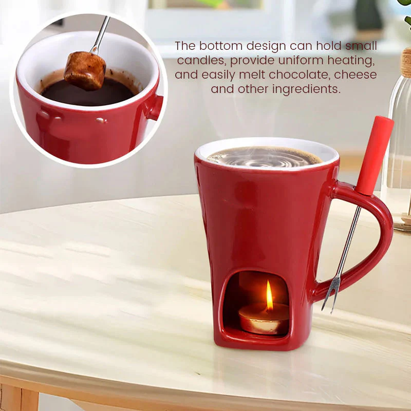 🔥 40% DE RÉDUCTION ! ✨ Tasse Chauffante en Céramique - Design Élégant avec Support Bougie, Parfaite pour Chocolat et Fondue 🔥🕯️ - Image 4