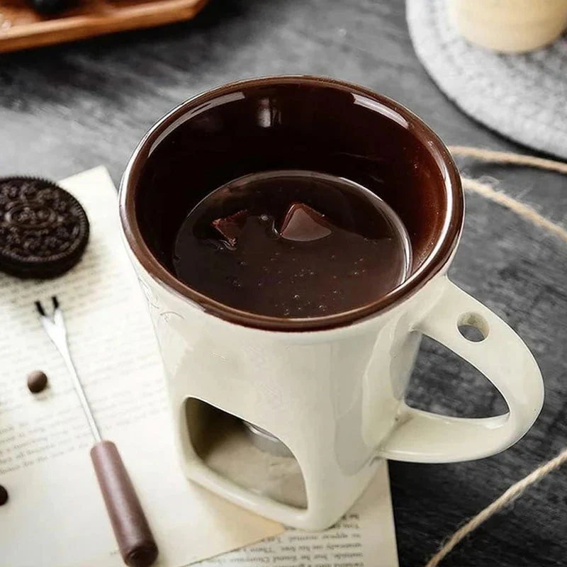 🔥 40% DE RÉDUCTION ! ✨ Tasse Chauffante en Céramique - Design Élégant avec Support Bougie, Parfaite pour Chocolat et Fondue 🔥🕯️ - Image 5