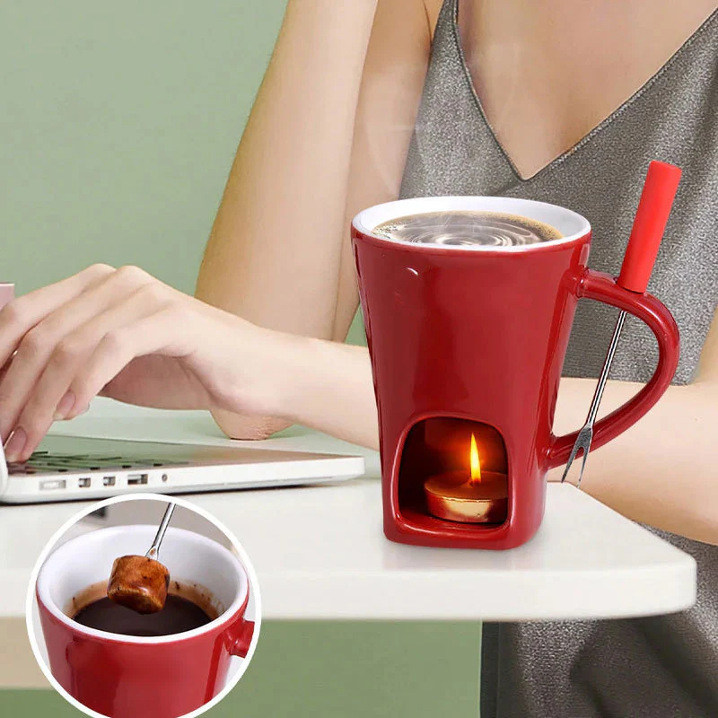 🔥 40% DE RÉDUCTION ! ✨ Tasse Chauffante en Céramique - Design Élégant avec Support Bougie, Parfaite pour Chocolat et Fondue 🔥🕯️ - Image 6