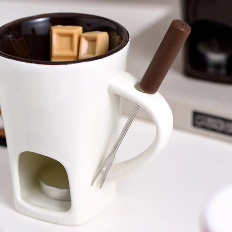 🔥 40% DE RÉDUCTION ! ✨ Tasse Chauffante en Céramique - Design Élégant avec Support Bougie, Parfaite pour Chocolat et Fondue 🔥🕯️ - Image 8