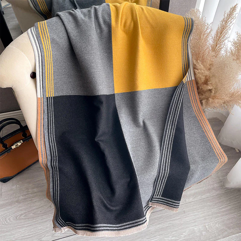 📢📢60% DE RÉDUCTION !!! ✨Écharpe-châle oversize à blocs de couleur