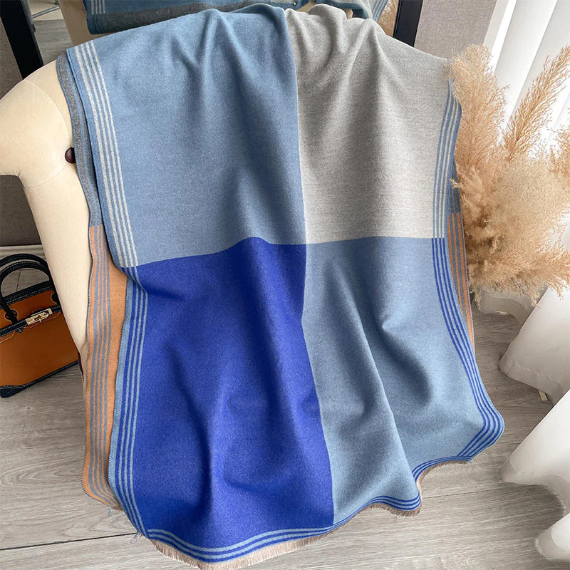 📢📢60% DE RÉDUCTION !!! ✨Écharpe-châle oversize à blocs de couleur - Image 3
