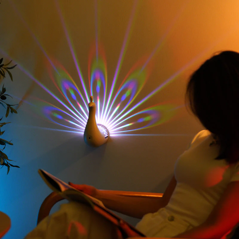 🦚 🚨Lampe murale de projection de pavot à distance - Image 5