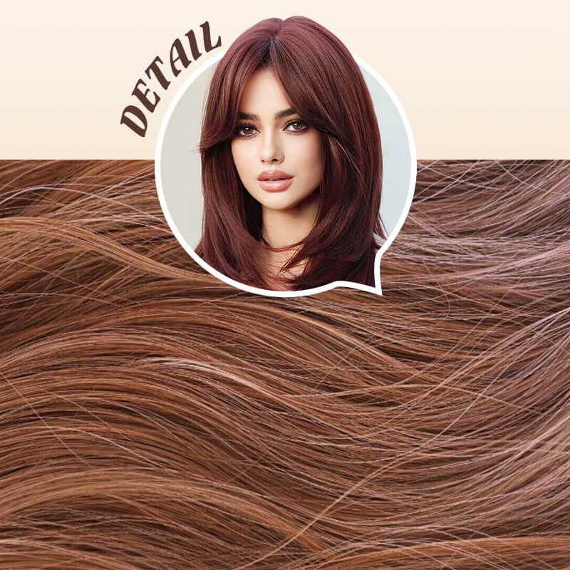 đPerruque cheveux longs Perruque Ă frange dĂ©gradĂ©e - Image 6