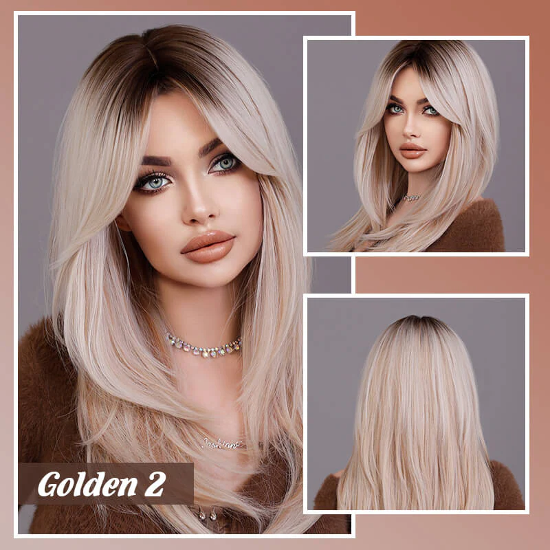 đPerruque cheveux longs Perruque Ă frange dĂ©gradĂ©e - Image 9
