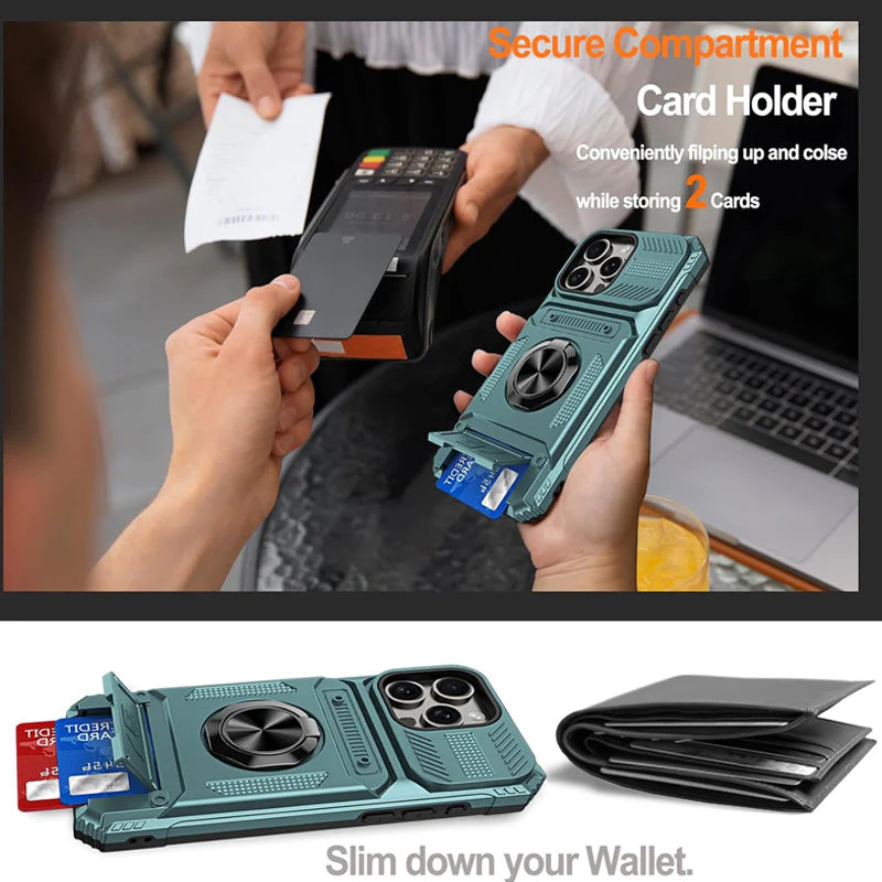 Coque iphone avec porte - cartes et porte - bagues - Image 2