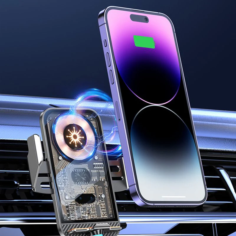 🔥Support de téléphone de voiture mécanique Support de charge🔥 sans fil - Image 2