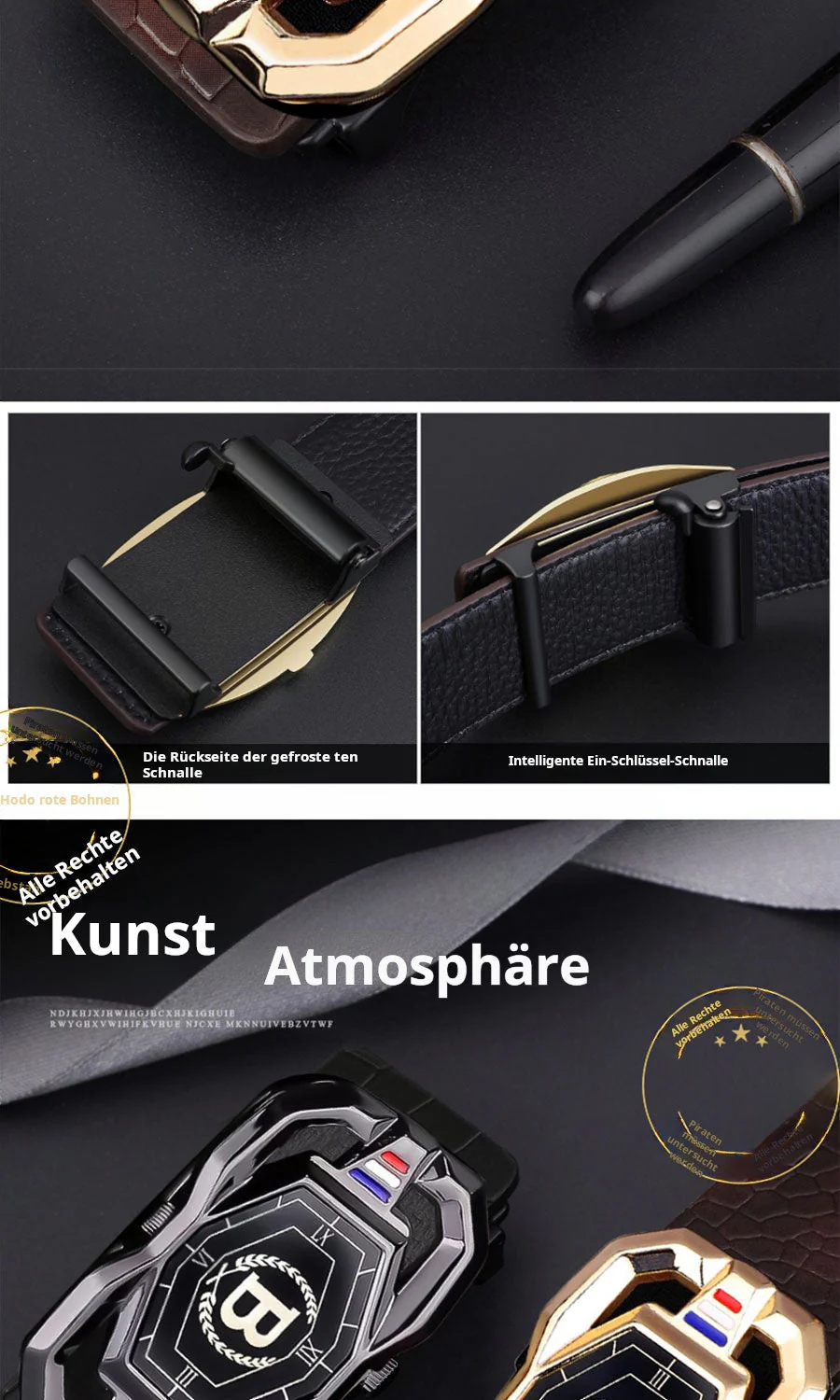 📢📢50 % DE RÉDUCTION !! ⏰🐊Ceinture en cuir pour homme avec motif crocodile raffiné, boucle automatique et fabriquée en cuir de vachette. - Image 12