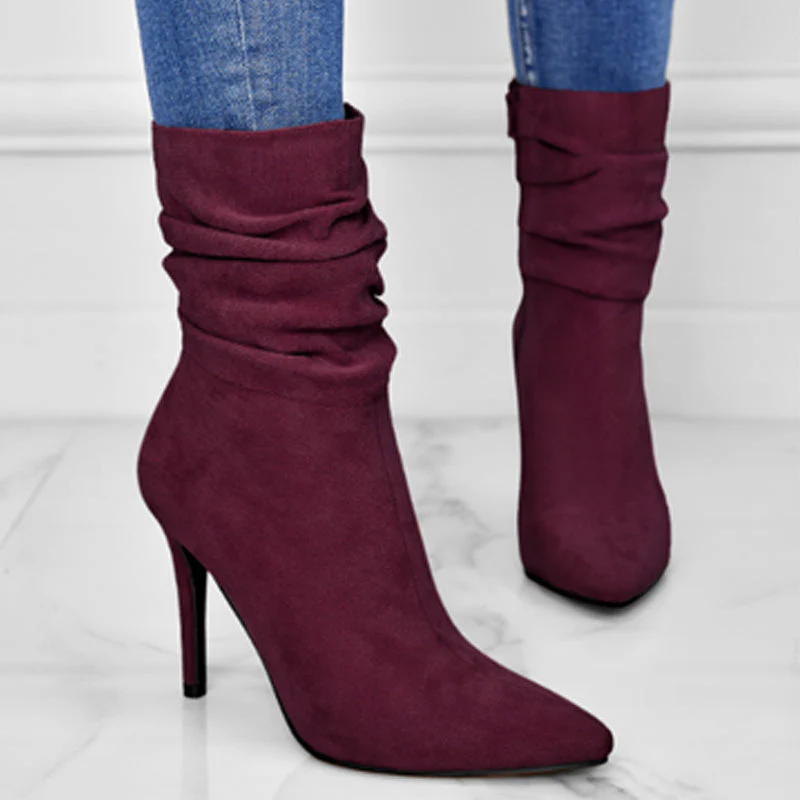 💖2025 Vente à chaud📢56 % de réduction!!!📍Bottes courtes à talons hauts et à bouts pointus pour femmes - Image 10