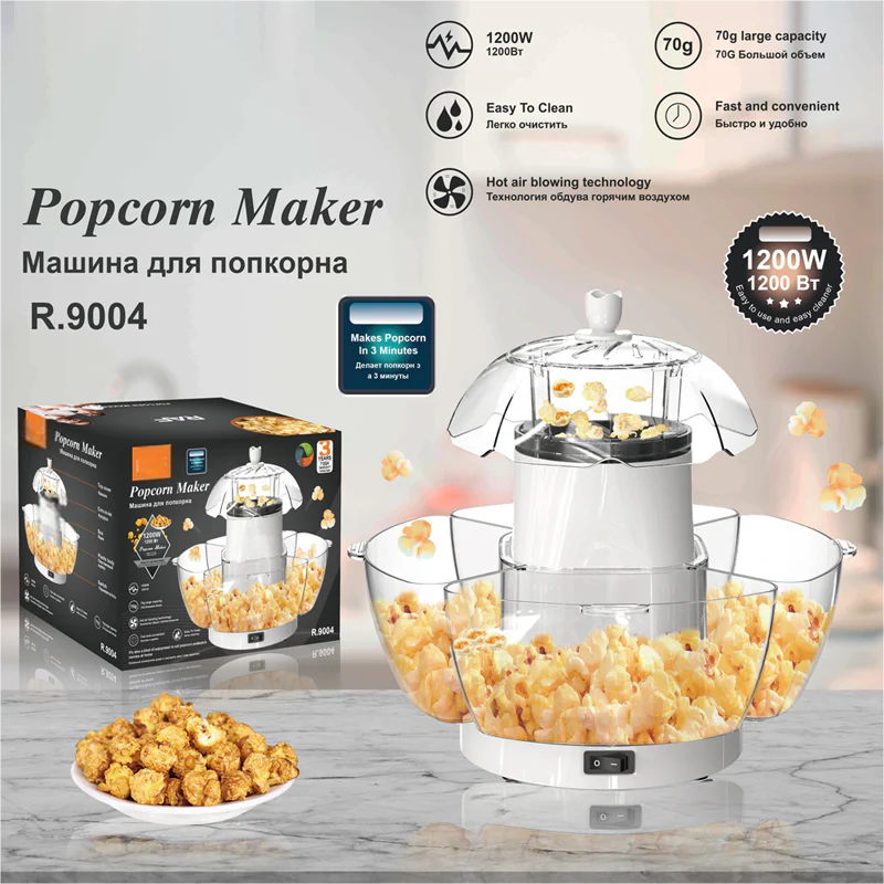 📢📢60 % de réduction !!!✨ Machine à pop-corn à air chaud automatique 1200W