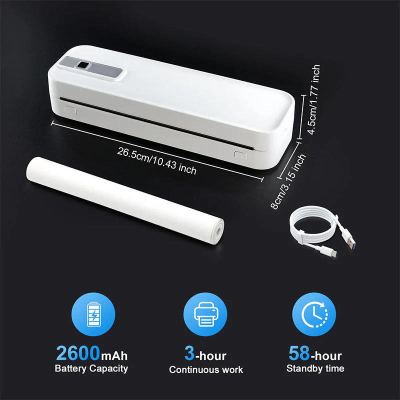 📢📢55 % DE RÉDUCTION !!! ✨✨ Imprimante thermique Bluetooth portable – Imprimez où que vous soyez ! - Image 5