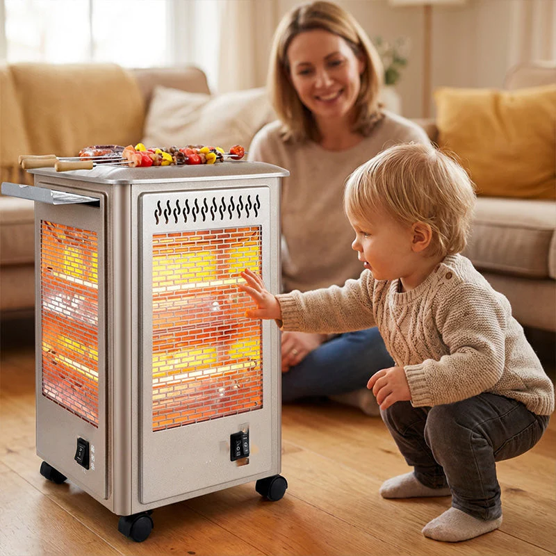 📢📢60 %  DE RÉDUCTION !! ⏰Chauffage électrique portable à 5 côtés avec grille barbecue - Image 3