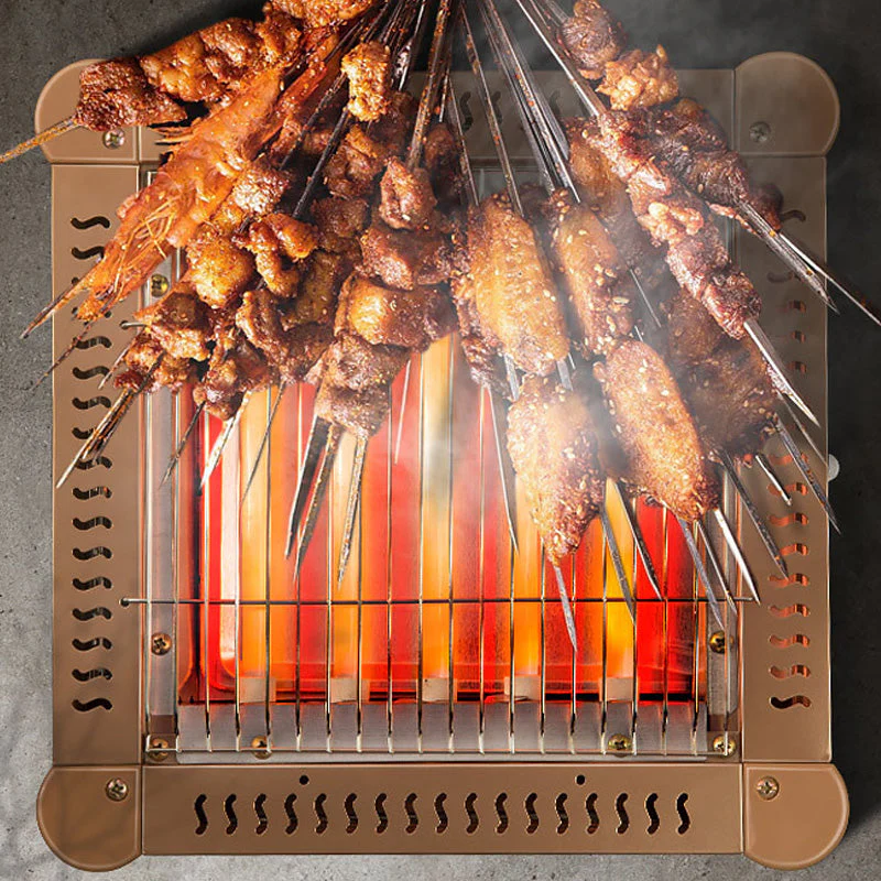 📢📢60 %  DE RÉDUCTION !! ⏰Chauffage électrique portable à 5 côtés avec grille barbecue - Image 5