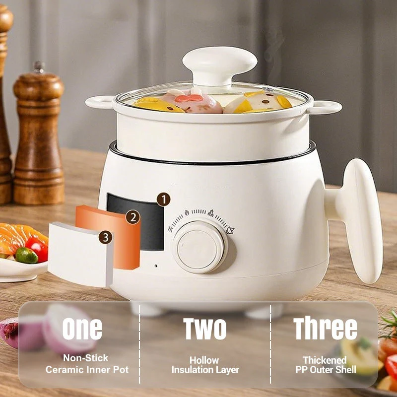 📢📢60 % de réduction !!! ✨Pot électrique antiadhésif multifonctionnel portable - Image 4