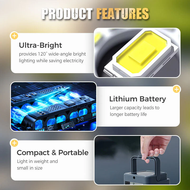 ⏰12 dernières heures⏰ : 65% de réduction directe🏆Lampe de camping portable et étanche à énergie solaire🌞🏕️ - Image 5