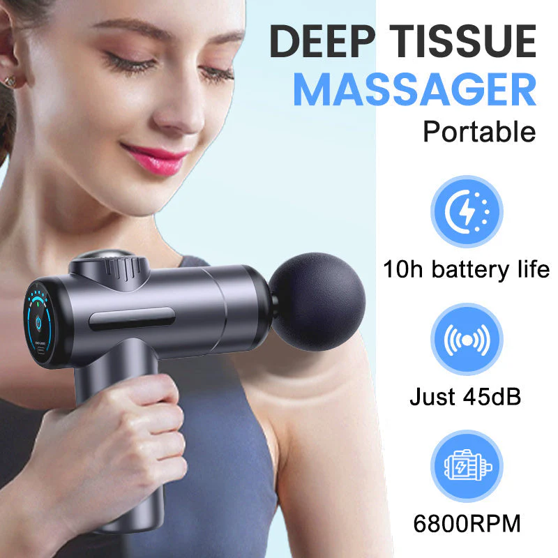 đ„Masseur portable pour tissus profonds avec 6 vitesses & 8 tĂȘtesđ