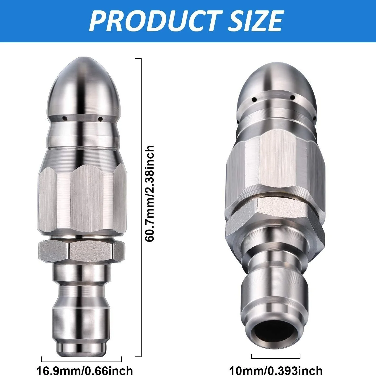 🔩 50% OFF IMMÉDIAT ! 🌊 Buse de Nettoyage pour Égouts en Acier Inoxydable - Élimine les Obstructions et Préviens les Bouchons en Profondeur 💦🚿 - Image 5