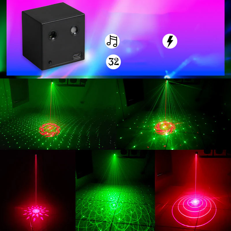 📢📢60 % de réduction !!!✨Lampe laser RGB rechargeable et portable pour soirées - Image 5