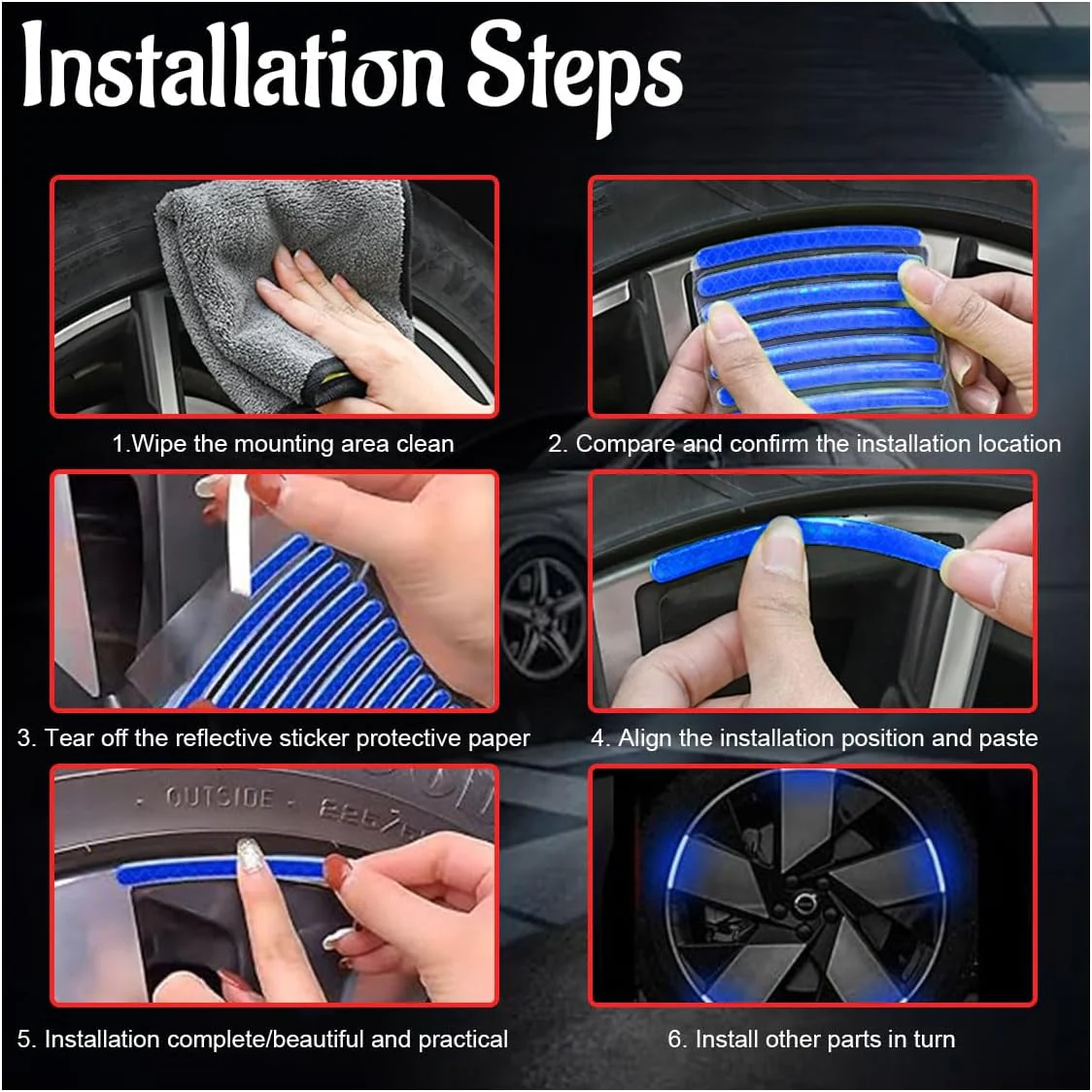 😎😎💥🚗Autocollants réfléchissants pour jantes de voiture(✨Les meilleurs objets décoratifs pour love Cars) - Image 4