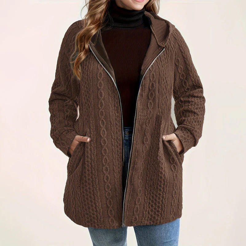 Relaxed Fit Hooded Jacket with Textured Weave - Image 10