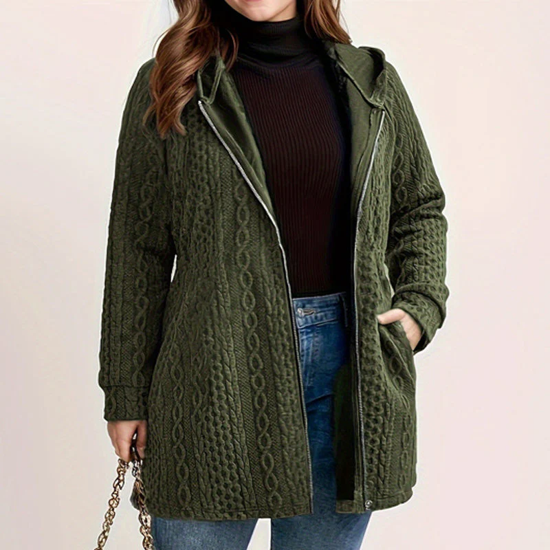 Relaxed Fit Hooded Jacket with Textured Weave - Image 4