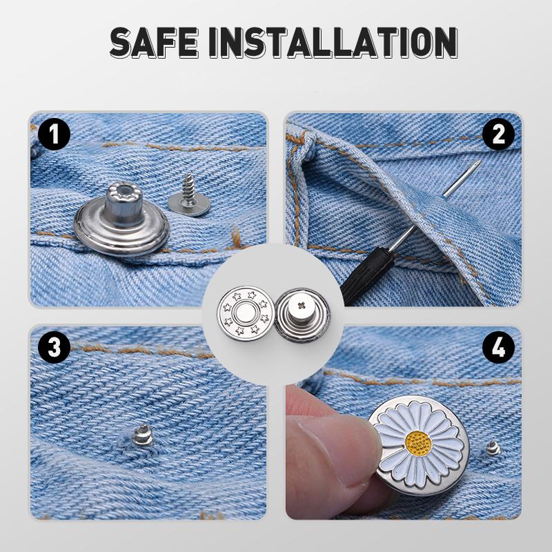 📢📢50 % de réduction !!! ✨ Jeans Amovibles Sans Couture - Boutons Magnétiques Invisibles pour un Style Adjustable et Confy 🧲🔗 - Image 4