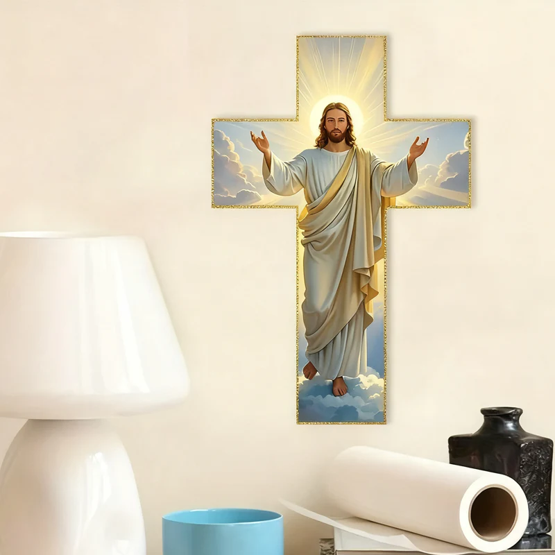 📢📢60% DE RÉDUCTION ! ✨🔥Décoration murale rétro avec croix représentant Jésus-Christ - Image 3
