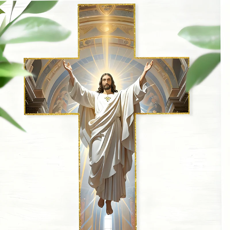 📢📢60% DE RÉDUCTION ! ✨🔥Décoration murale rétro avec croix représentant Jésus-Christ - Image 5