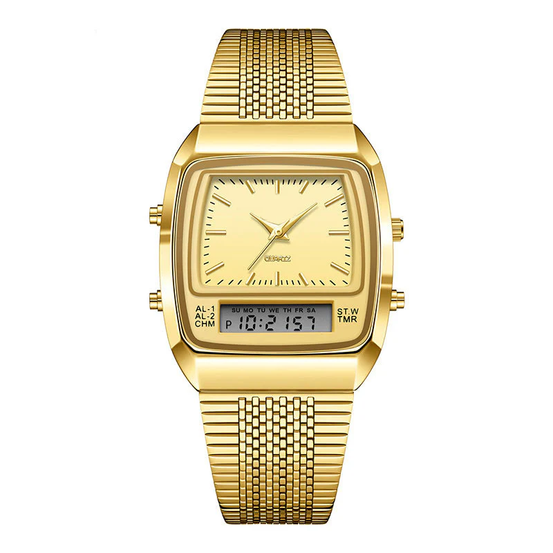 đ„60% de rĂ©duction ! Montre RĂ©tro CarrĂ©e Multifonction â Double Affichage & ĂlĂ©gance Intemporelle âïž - Image 10