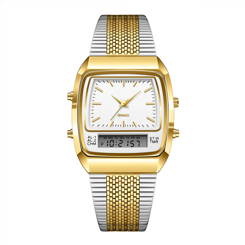 đ„60% de rĂ©duction ! Montre RĂ©tro CarrĂ©e Multifonction â Double Affichage & ĂlĂ©gance Intemporelle âïž - Image 11