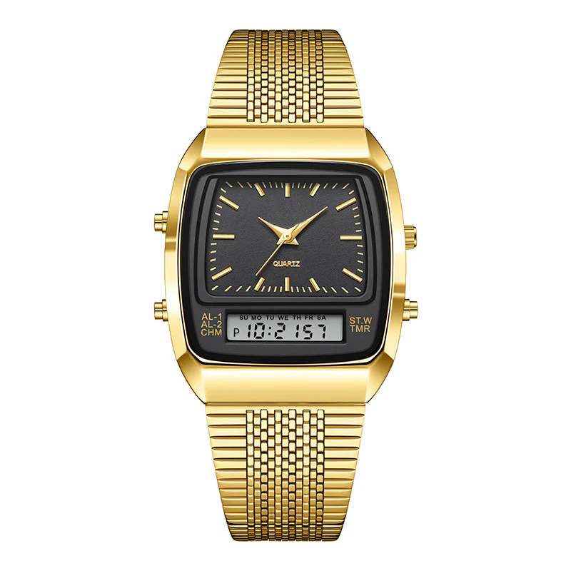đ„60% de rĂ©duction ! Montre RĂ©tro CarrĂ©e Multifonction â Double Affichage & ĂlĂ©gance Intemporelle âïž - Image 9