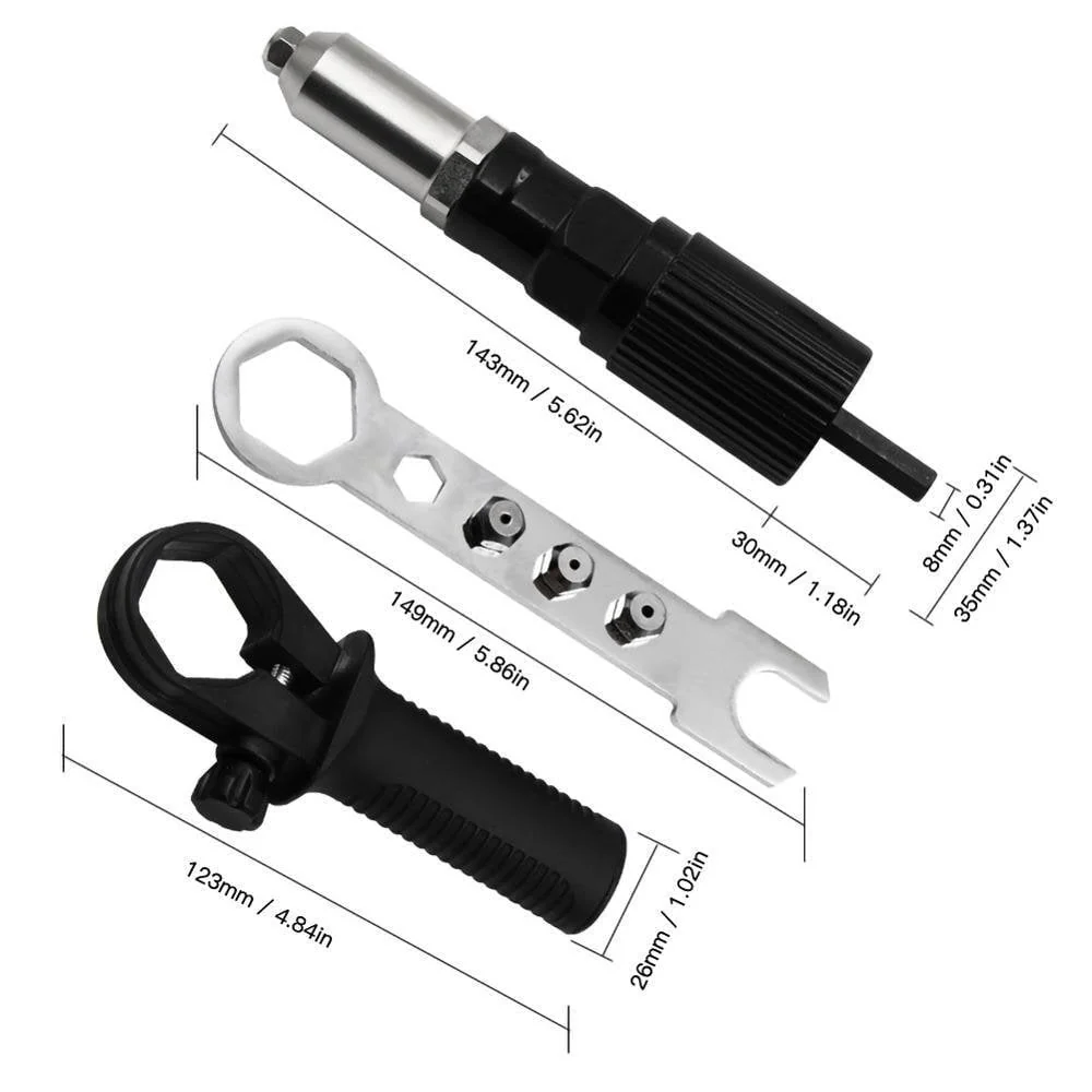 💥 Vente chaude 49% de réduction 💥 Kit d'adaptateur professionnel pour pistolet à rivets avec 4 boulons de buse assortis différemment - Image 2