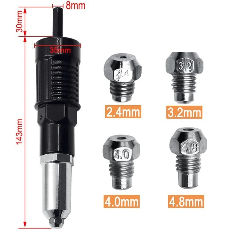 💥 Vente chaude 49% de réduction 💥 Kit d'adaptateur professionnel pour pistolet à rivets avec 4 boulons de buse assortis différemment - Image 5