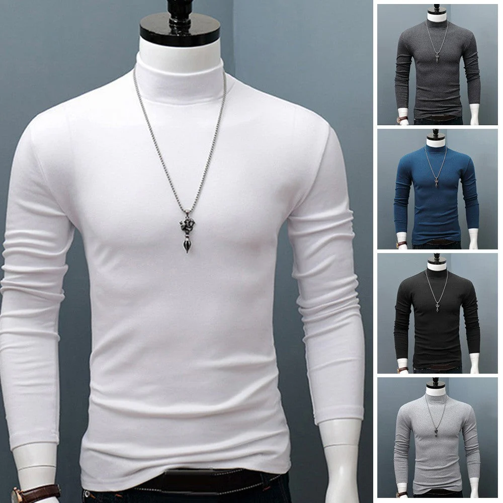 📢📢60 % de réduction !!!✨🎅T-shirt thermique en coton à encolure haute - Image 11