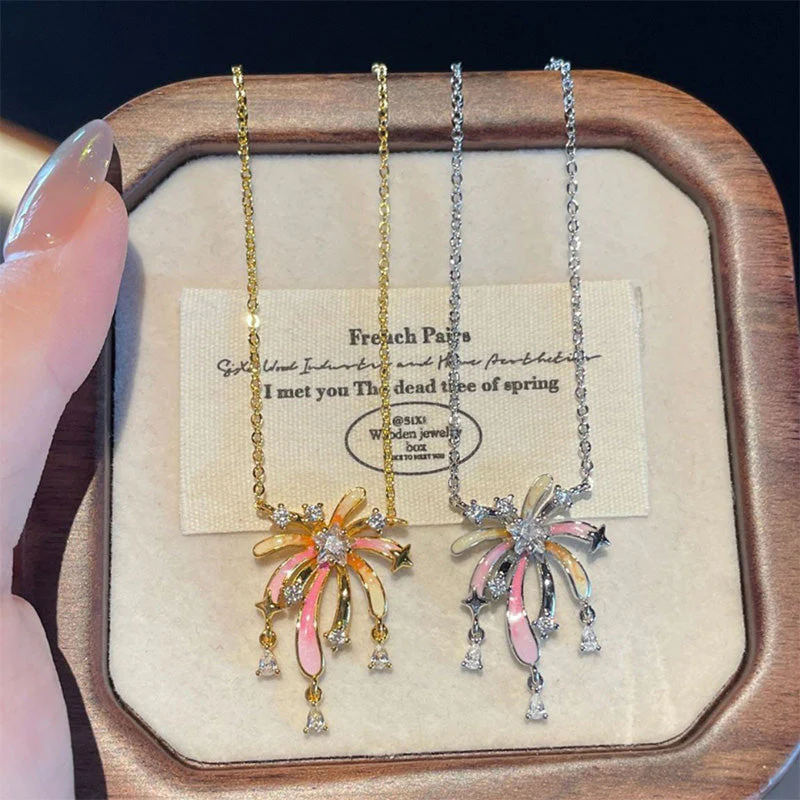 Romantic Colorful Zircon Firework Necklace - Image 10