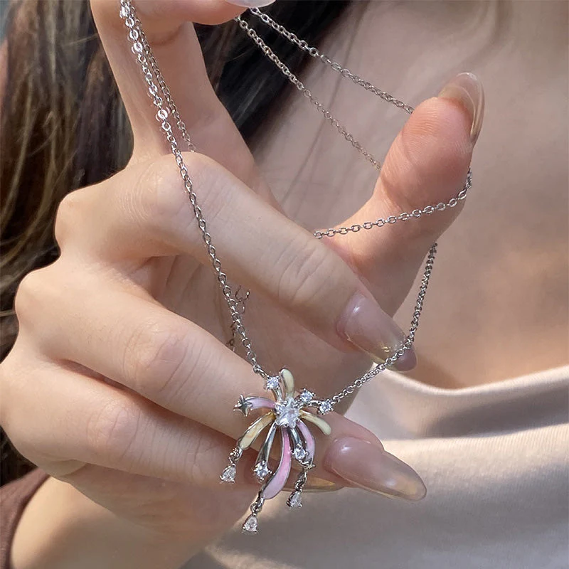 Romantic Colorful Zircon Firework Necklace - Image 2