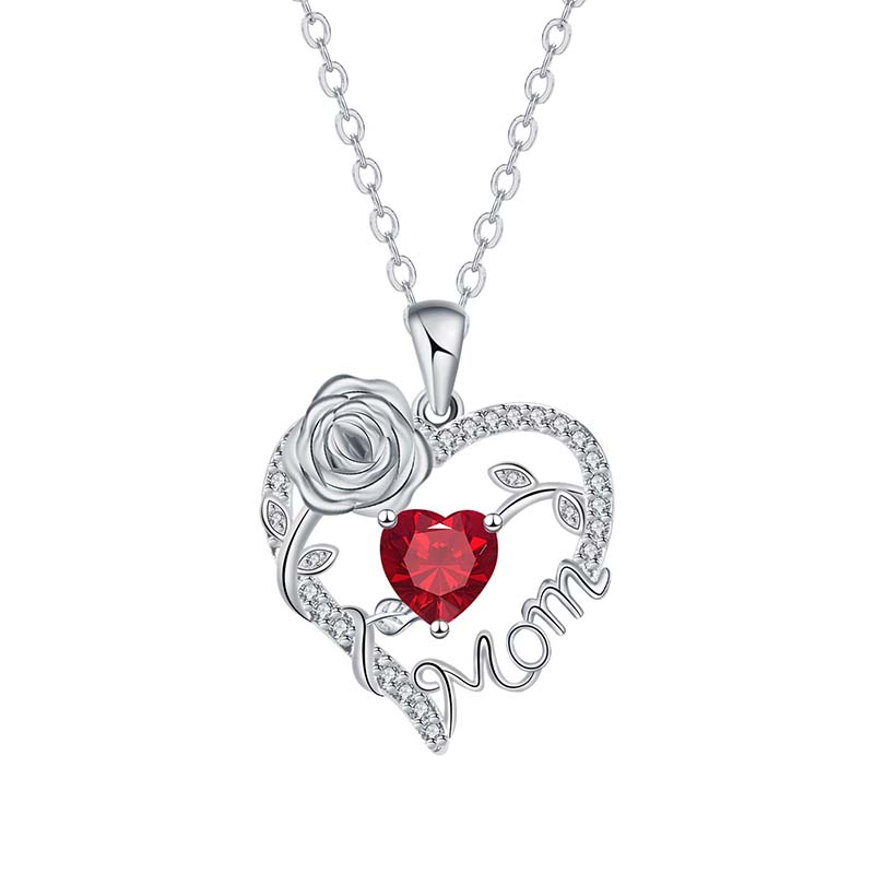 📢📢70 % DE RÉDUCTION !! ⏰Collier pendentif « Mom » avec cœur en rose - Image 8