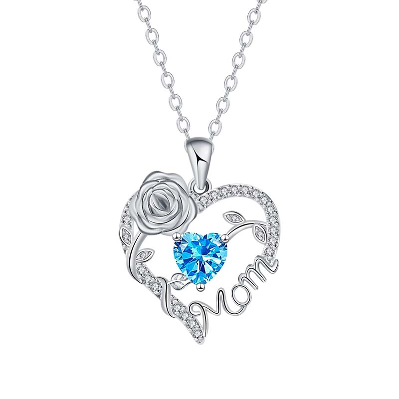📢📢70 % DE RÉDUCTION !! ⏰Collier pendentif « Mom » avec cœur en rose - Image 9