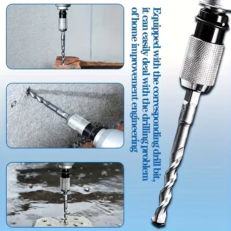 📢📢50 % de réduction !!! 🎅Adaptateur pour marteau perforateur avec Jeu de Forets à Percussion - Image 2