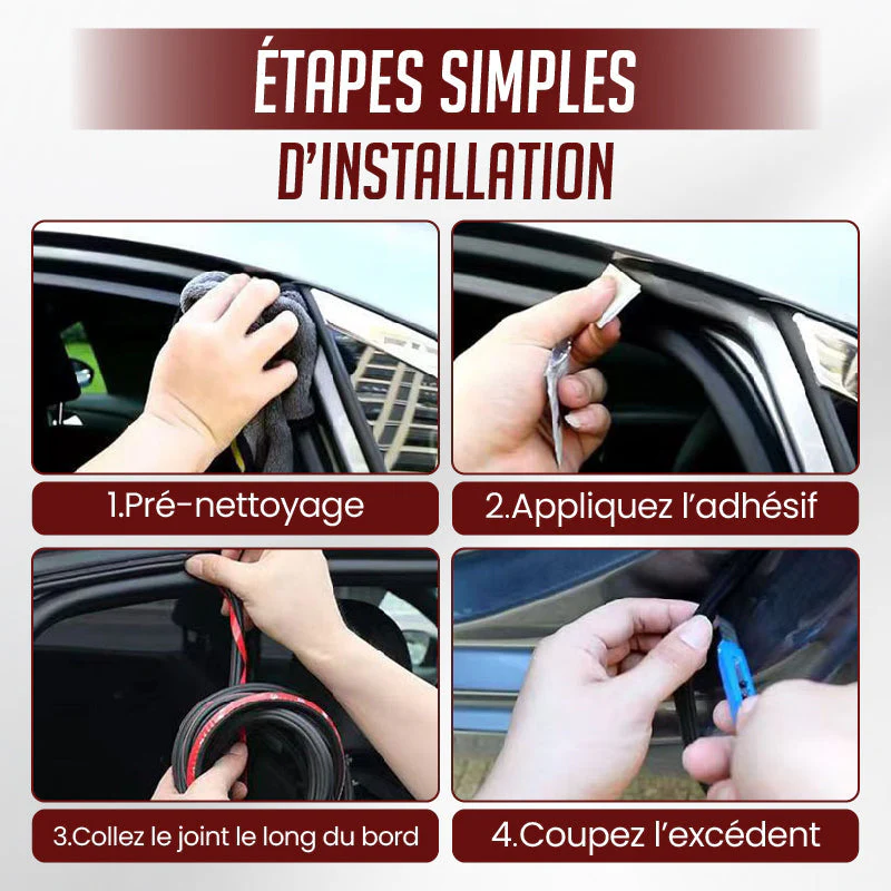 Bande d'Étanchéité en Caoutchouc Anti-Bruit et Anti-Poussière pour Voiture - Image 7