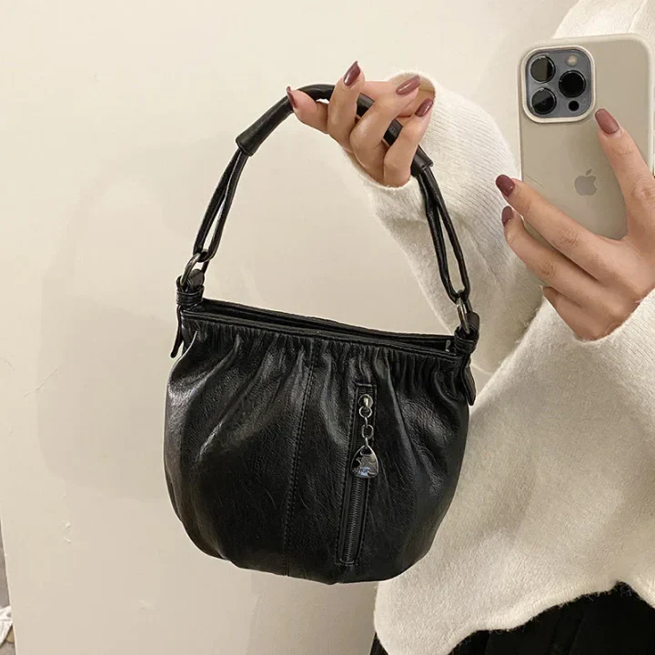 đąđą60 % de rĂ©duction !! â° Sac Ă main cube en cuir souple plissĂ© â Minimaliste, Ă©lĂ©gant & facile dâentretien đđ - Image 8