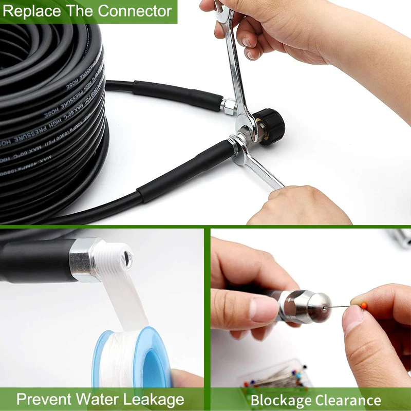 💦 60% DE RÉDUCTION ! 🚿 Kit de Nettoyage Haute Pression 5800 PSI pour Égouts - Buse Rotative et Flexible Renforcé pour Déboucher les Canalisations 🛠️✨ - Image 3