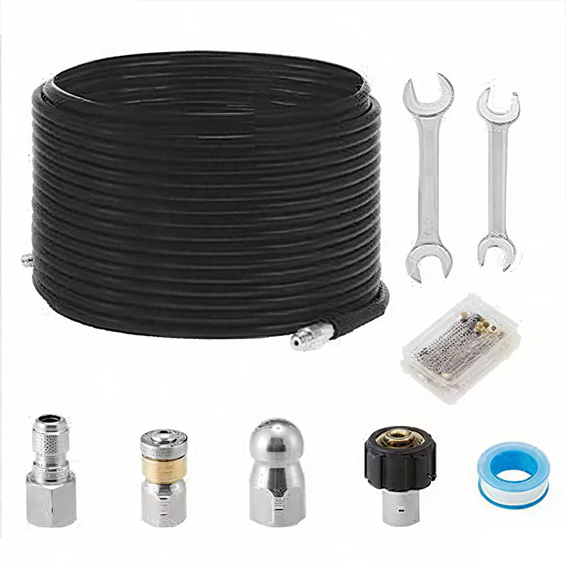 💦 60% DE RÉDUCTION ! 🚿 Kit de Nettoyage Haute Pression 5800 PSI pour Égouts - Buse Rotative et Flexible Renforcé pour Déboucher les Canalisations 🛠️✨ - Image 7